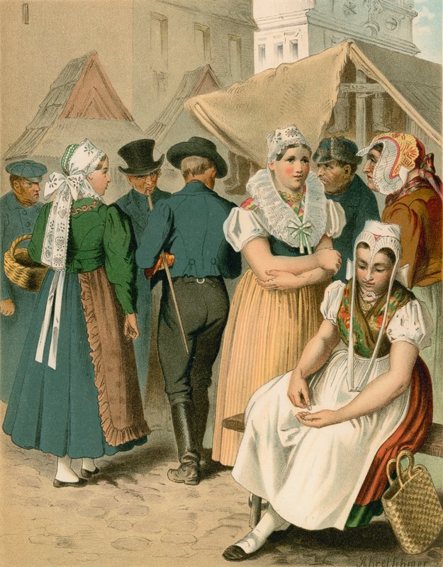 Német kosztüm, Poroszország (Szilézia tartomány), Tannhausen alkotó: Albert Kretschmer
