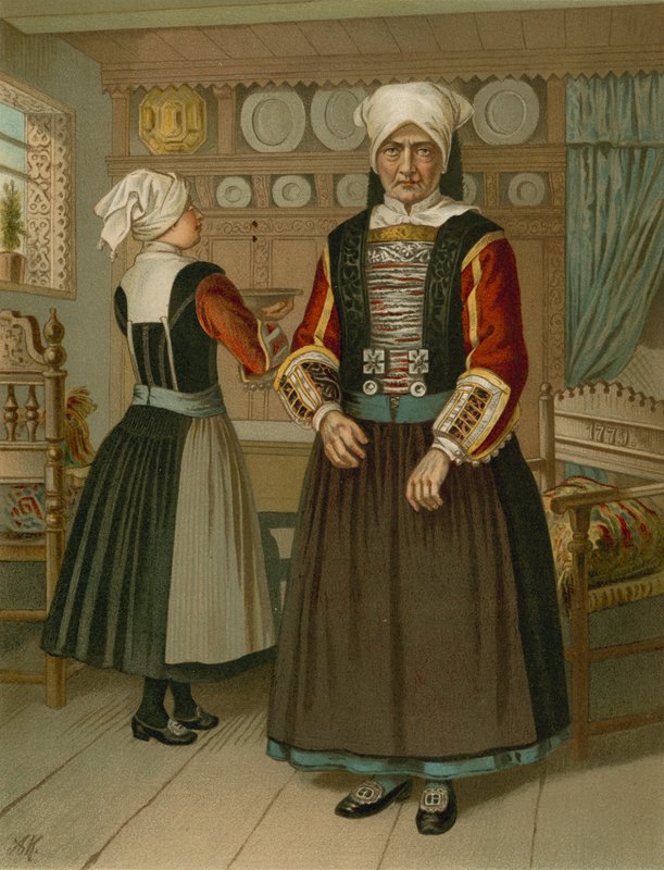 Német kosztüm, Schleswig, Ostenfeld alkotó: Albert Kretschmer