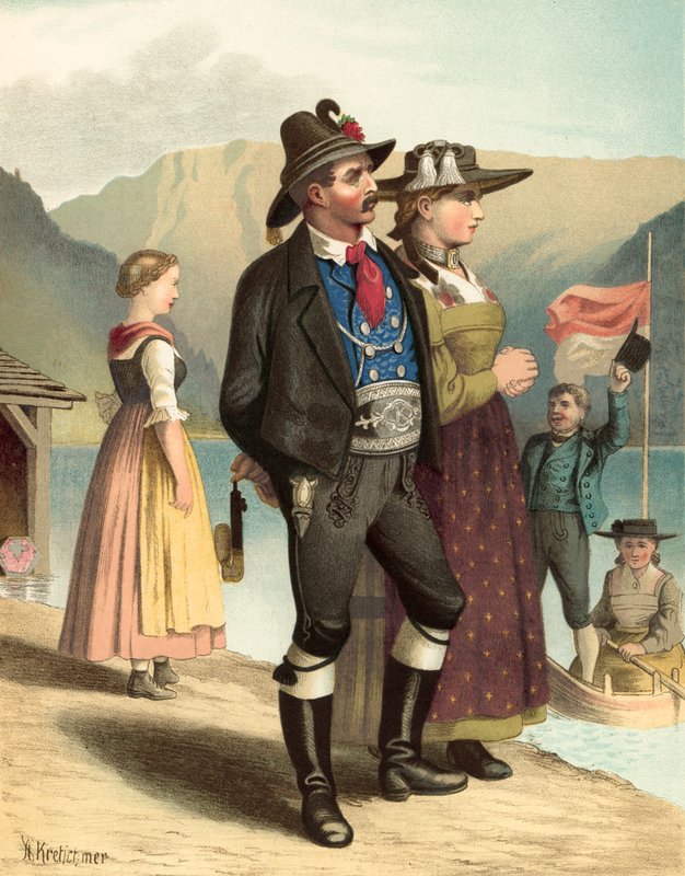 Német kosztüm, Tirol, Achenkirch alkotó: Albert Kretschmer
