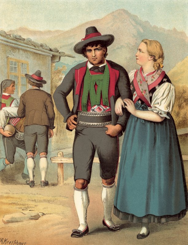 Német kosztüm, Tirol, Meran alkotó: Albert Kretschmer