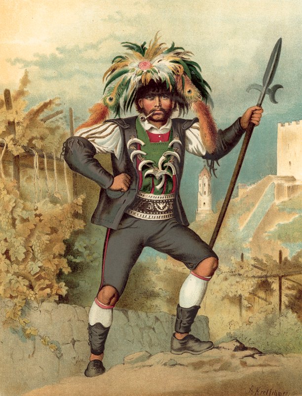 Német kosztüm, Tirol, Weinhuter von Meran alkotó: Albert Kretschmer
