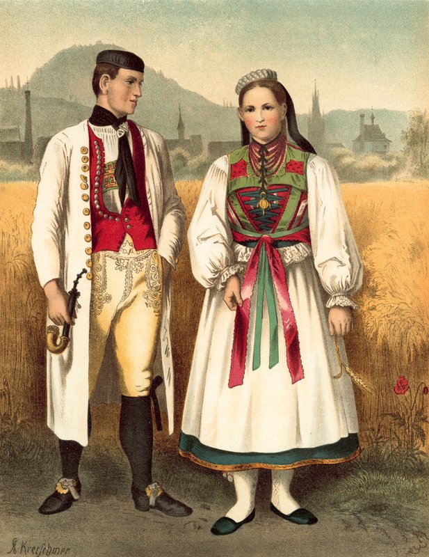 Német jelmez, Wurtemberg Betzingen alkotó: Albert Kretschmer