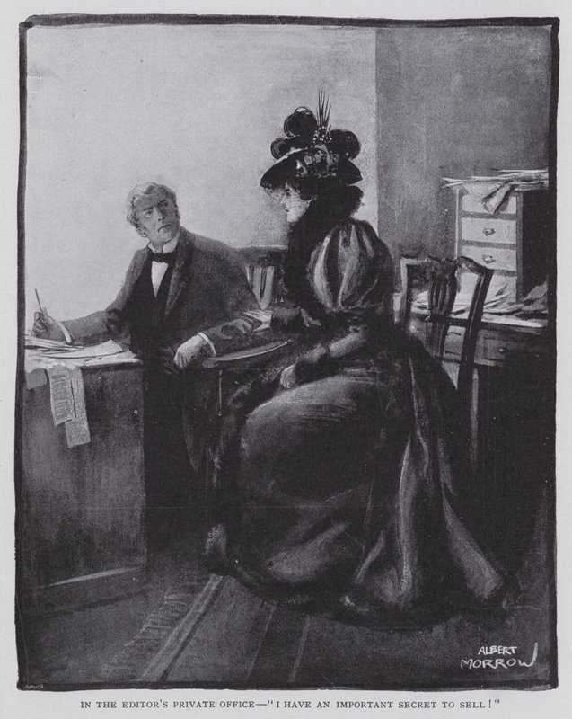 A szerkesztő magán irodájában: "Van egy fontos titkom, amit el kell adnom!" (litho) alkotó: Albert Morrow