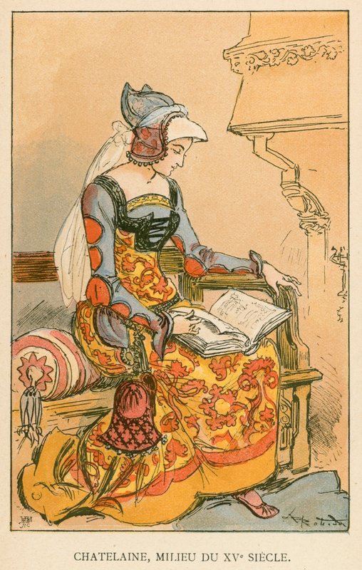 Chatelaine, 15. század közepe alkotó: Albert Robida