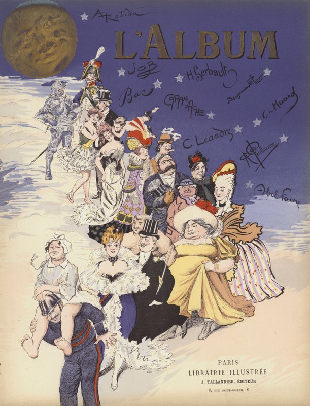 francia karikatúra (színes litho) alkotó: Albert Robida