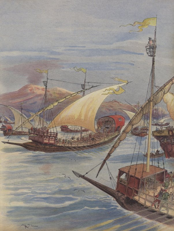A flotta Doriától Nápolyig alkotó: Albert Robida