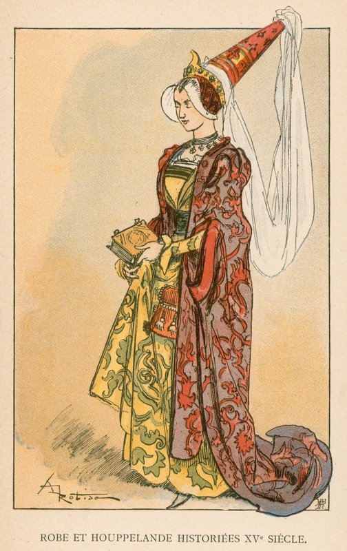 Dress and Houppelande Historiees XVe Siecle alkotó: Albert Robida