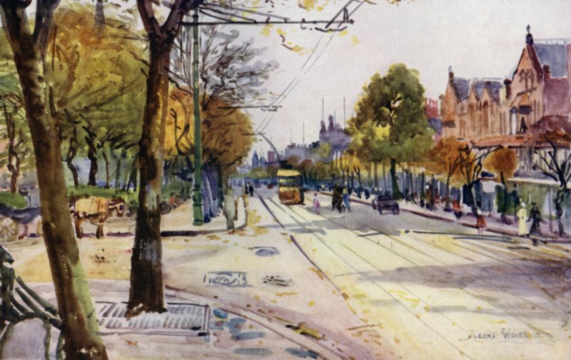Lord Street, Southport (színes litó) alkotó: Albert Woods
