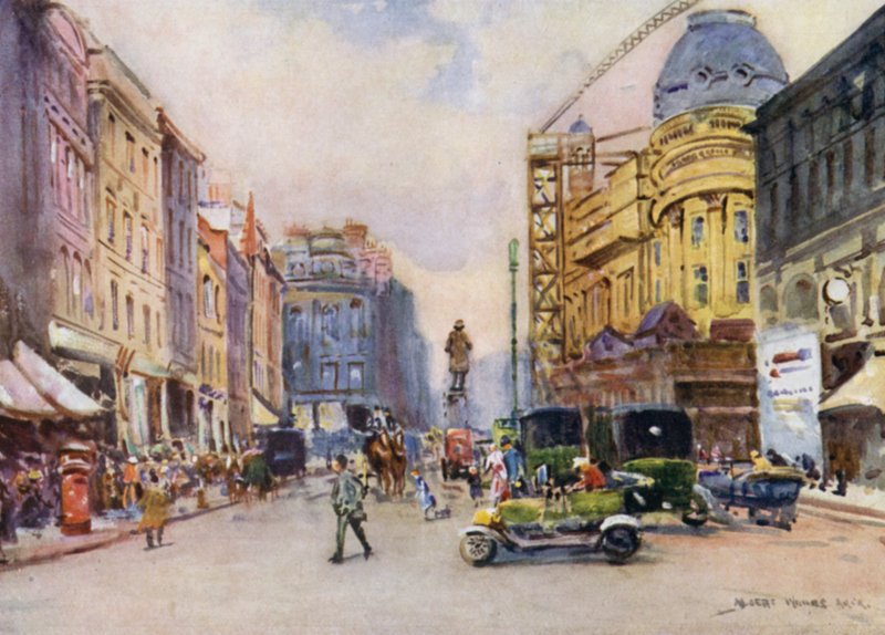 Manchester, Szent Anna tér (színes litó) alkotó: Albert Woods
