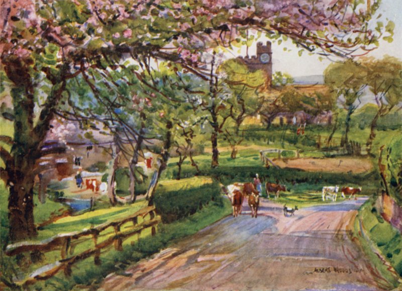 Samlesbury, Lower Ribblesdale-ben (színes litó) alkotó: Albert Woods