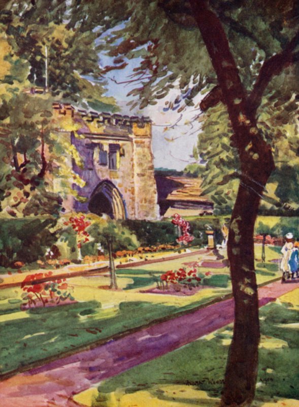 Whalley Abbey, az észak-keleti átjáró (színes litó) alkotó: Albert Woods