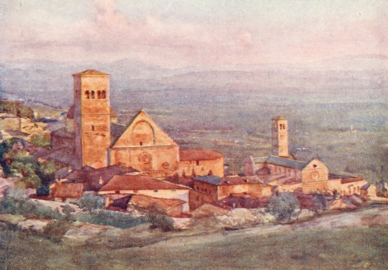 Assisi (színes litográfia) alkotó: Alberto Pisa