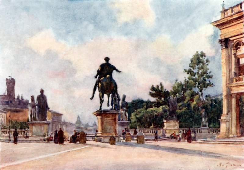 Marcus Aurelius bronzszobra a Capitoliumon alkotó: Alberto Pisa