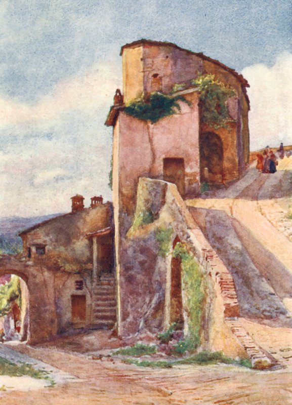 Porta Veneris, Spello (színes litográfia) alkotó: Alberto Pisa