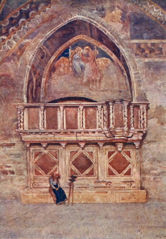 Szószék, Alsótemplom, S. Francesco, Assisi (színes litó) alkotó: Alberto Pisa