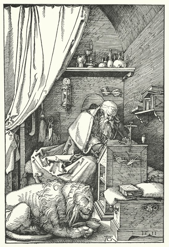 Szent Jeromos a cellájában alkotó: Albrecht Dürer