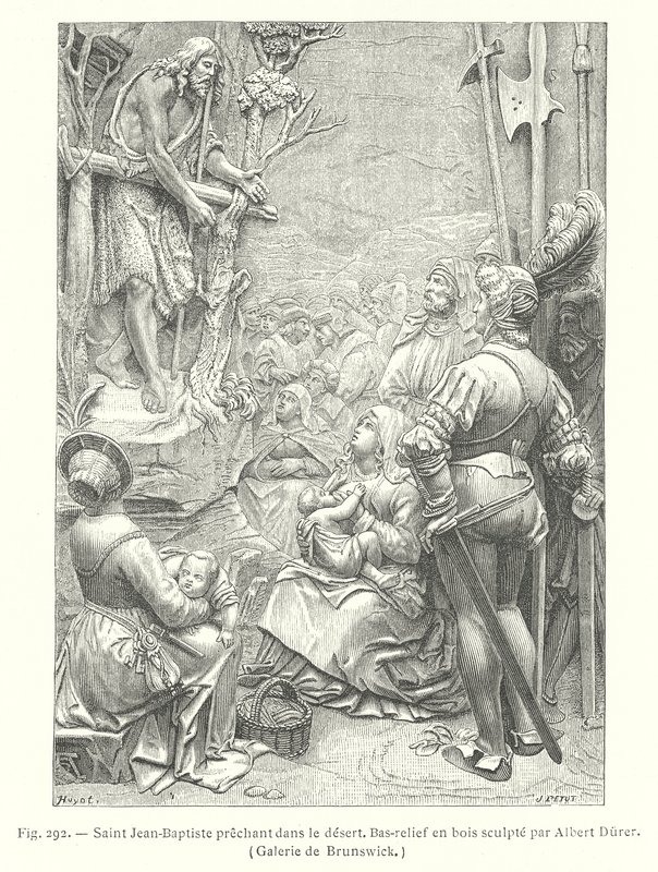 Keresztelő Szent János prédikál a sivatagban (metszet) alkotó: Albrecht (after) Durer or Duerer
