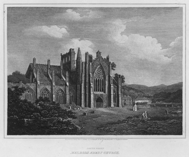 Déli front, Melrose Abbey Church (metszet) alkotó: Alexander (after) Nasmyth