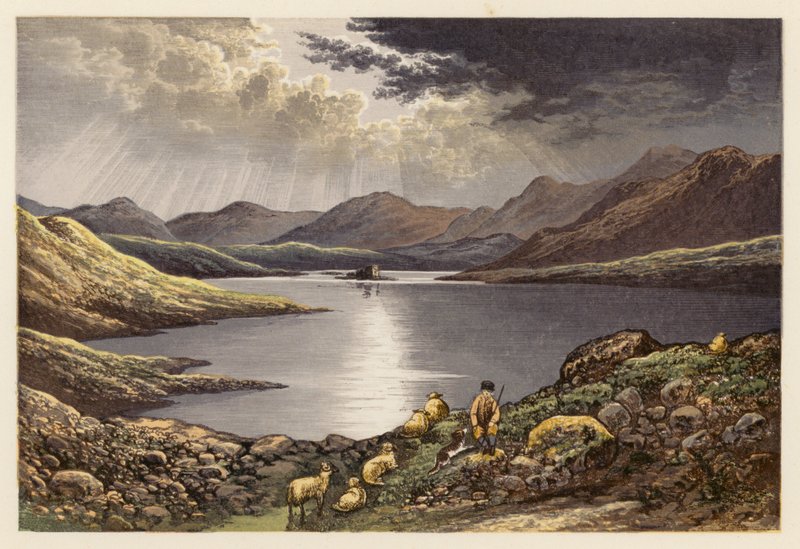 Skót Loch Scenery: Loch Doon (színes litográfia) alkotó: Alexander Francis (after) Lydon