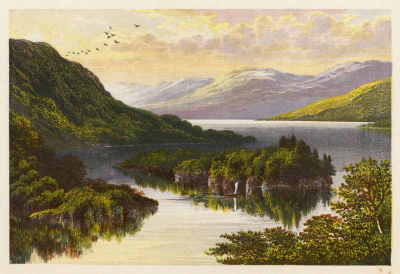 Skót Loch Scenery: Katrine (színes litográfia) alkotó: Alexander Francis (after) Lydon