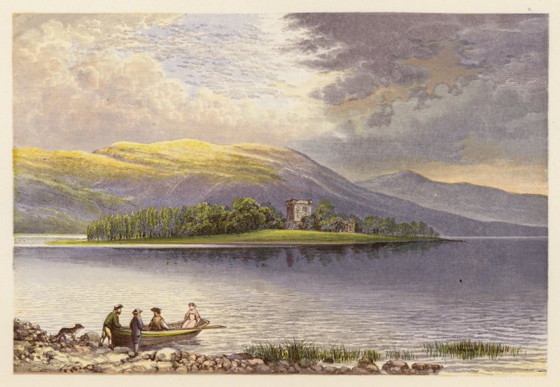 Skót Loch Scenery: Loch Leven (színes litográfia) alkotó: Alexander Francis (after) Lydon