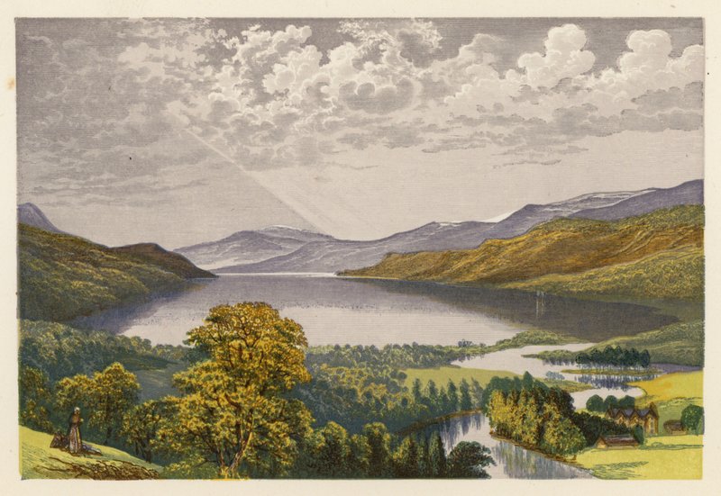 Skót Loch Scenery: Loch Tay (színes litográfia) alkotó: Alexander Francis (after) Lydon