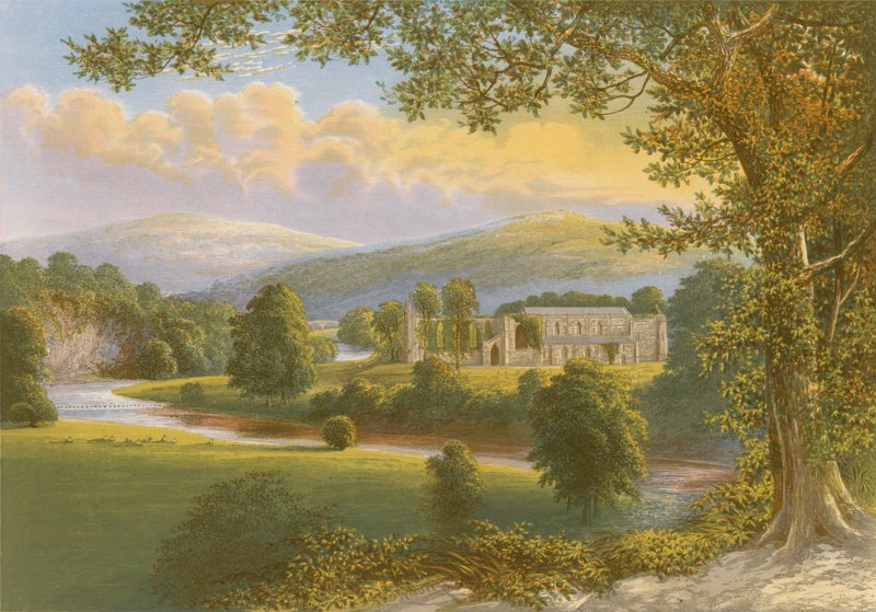 Bolton Priory (színes metszet) alkotó: Alexander Francis Lydon