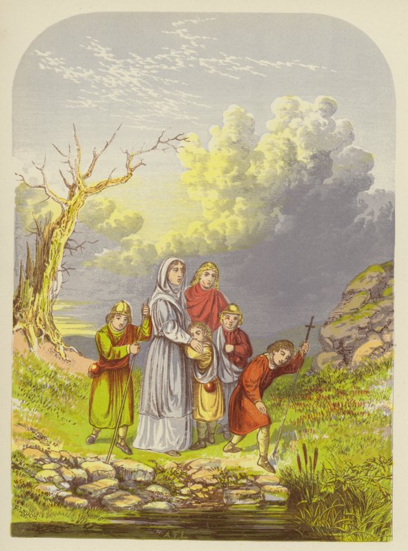 Christiana és gyermekei megérkeznek a Slough of Despondba alkotó: Alexander Francis Lydon