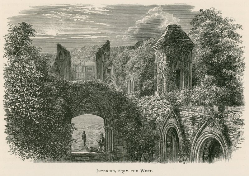 Glastonbury Abbey, belső, nyugatról alkotó: Alexander Francis Lydon