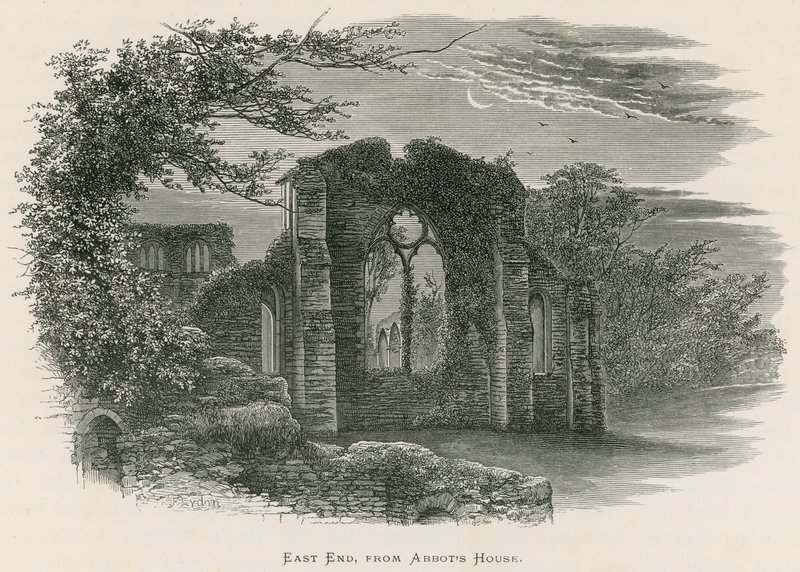 Netley Abbey, East End, az apátsági ház felől alkotó: Alexander Francis Lydon
