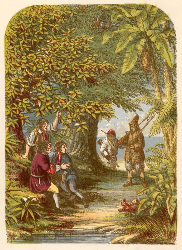 Robinson Crusoe meglepi a három angolt alkotó: Alexander Francis Lydon