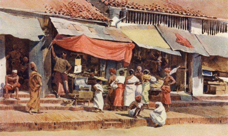 Utcai jelenet Kandyban alkotó: Alexander Henry Hallam Murray