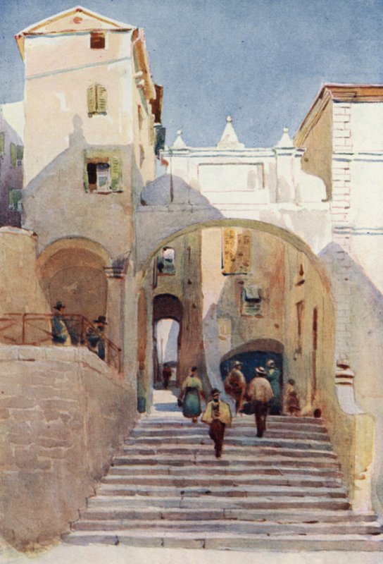 Mentone, Régi házak (színes litó) alkotó: Alexander Henry Hallam Murray