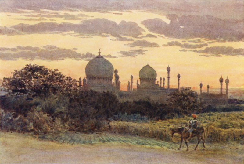 Naplemente az Ibrahim Roza mögött, Bijapur alkotó: Alexander Henry Hallam Murray