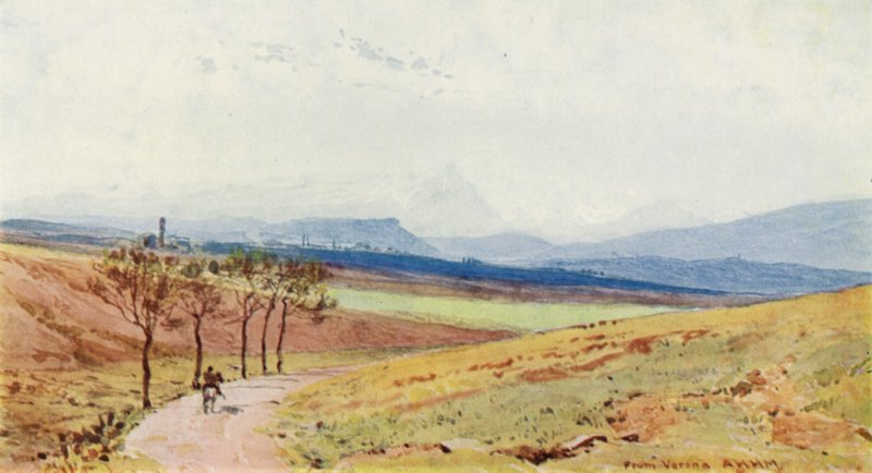 Az Alpok Veronából (színes litó) alkotó: Alexander Henry Hallam Murray