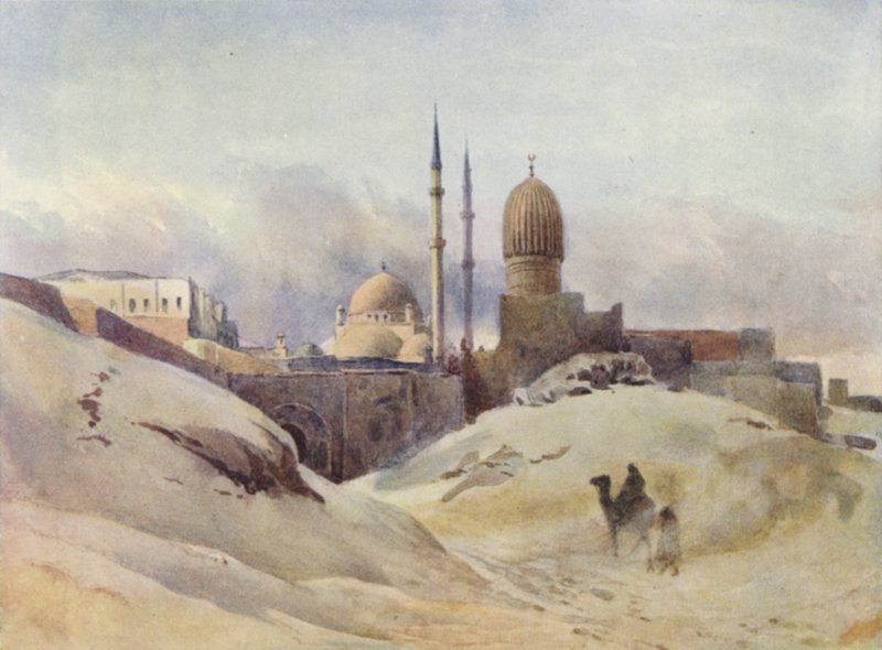 A Citadella, Kairó, homokviharban alkotó: Alexander Henry Hallam Murray
