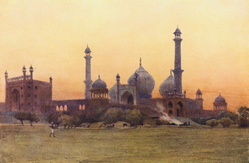 A Jama Masjid, Delhi, naplementekor alkotó: Alexander Henry Hallam Murray