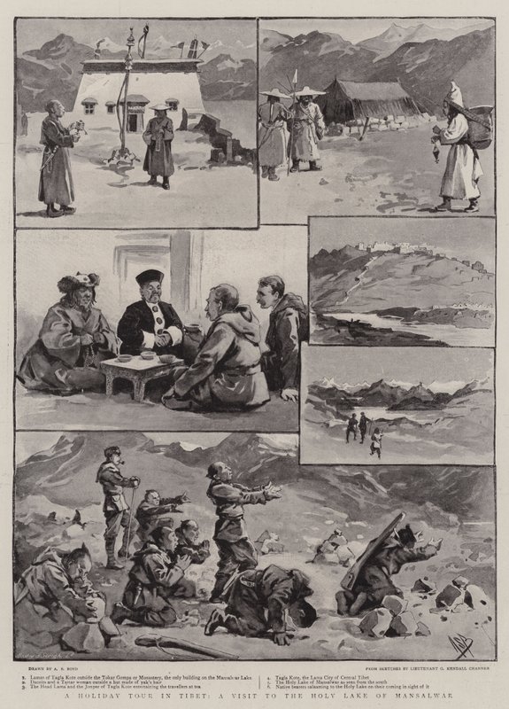 Nyaralás Tibetben, látogatás a Mansalwari Szent-tónál alkotó: Alexander Stuart Boyd
