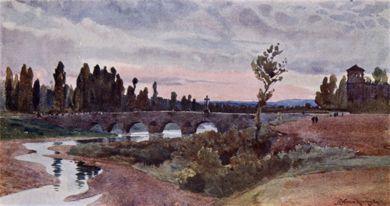 Híd Leonnál (színes litó) alkotó: Alexander Wallace Rimington