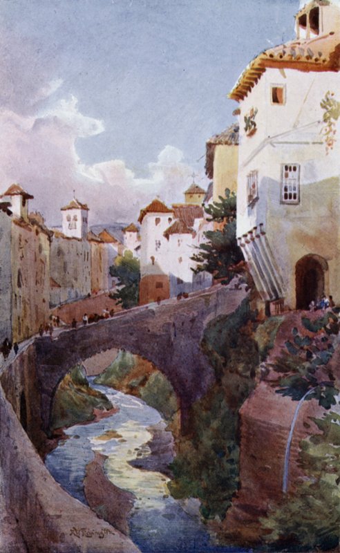 Az Albaicinben, Granada (színes litó) alkotó: Alexander Wallace Rimington