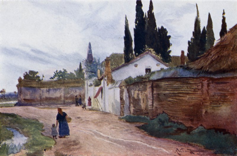 A városfalakon kívül, Sevilla (színes litó) alkotó: Alexander Wallace Rimington