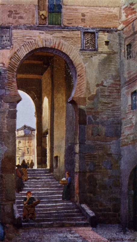Puerta Del Zocodover, Toledo (színes litó) alkotó: Alexander Wallace Rimington