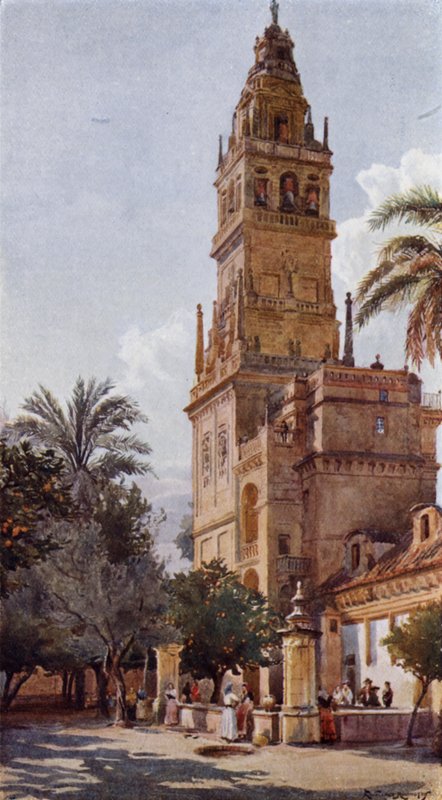 A narancsok udvara, Cordova mecset (színes litó) alkotó: Alexander Wallace Rimington