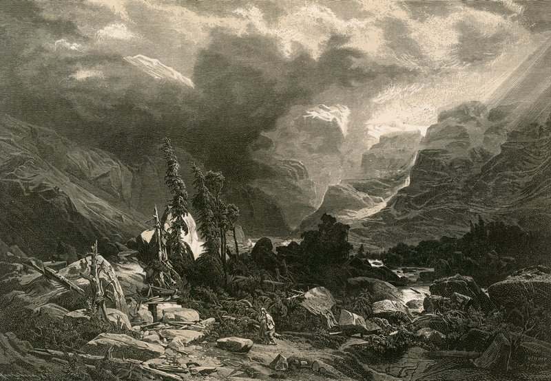 Vihar a Haslithalban, Berni Oberlandban alkotó: Alexandre Calame
