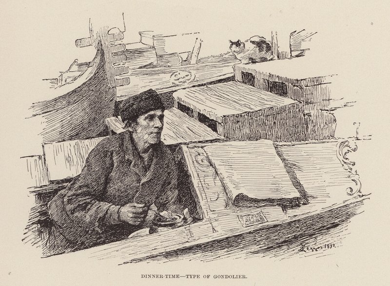 Vacsoraidő, Gondolier típusa (metszet) alkotó: Alezzandro Zezzos