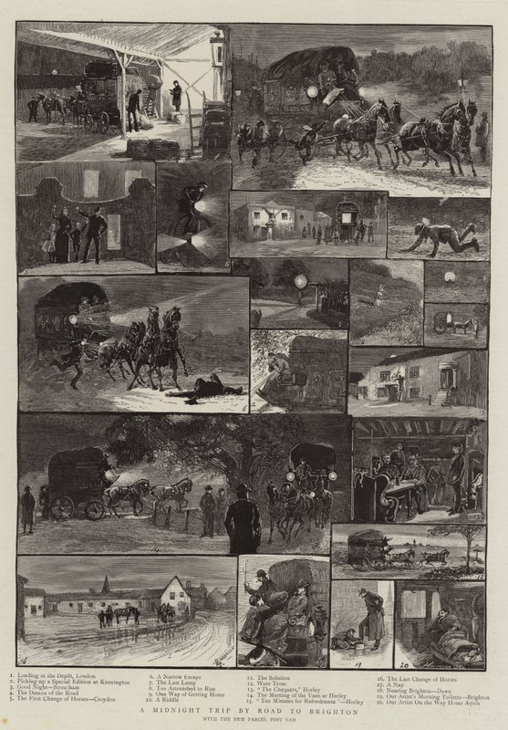 Éjféli utazás Brightonba alkotó: Alfred Chantrey Corbould