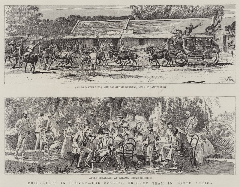 Cloverben krikettjátékosok, az angol krikettcsapat Dél-Afrikában alkotó: Alfred Chantrey Corbould