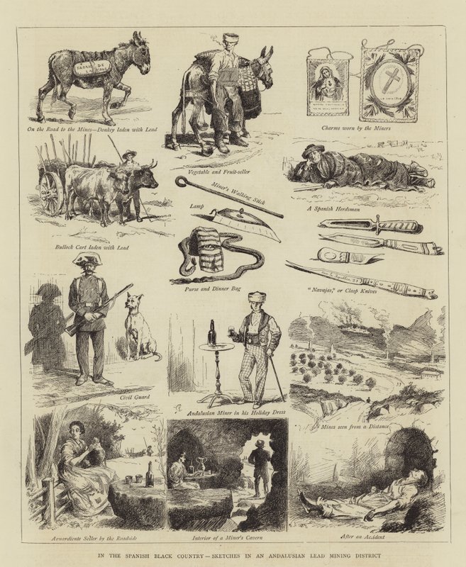A spanyol fekete országban, vázlatok egy andalúz ólombányászati körzetben alkotó: Alfred Chantrey Corbould
