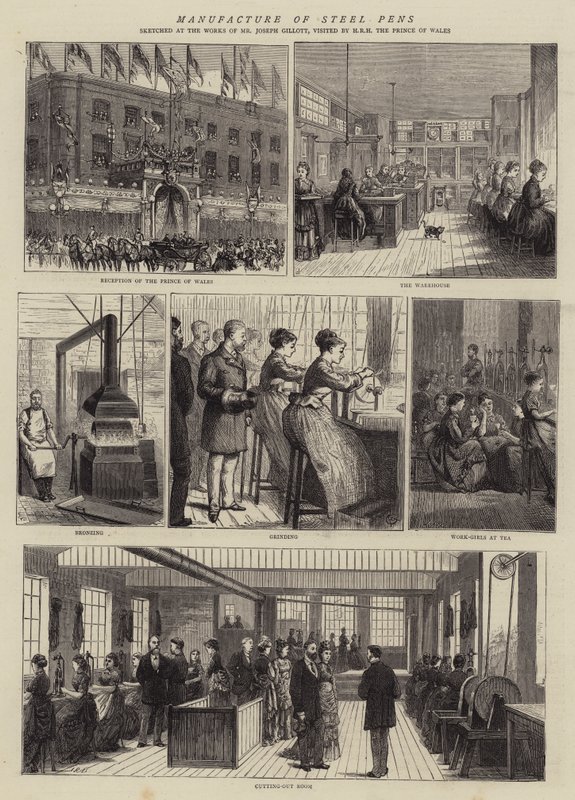 Acél tollak gyártása alkotó: Alfred Chantrey Corbould
