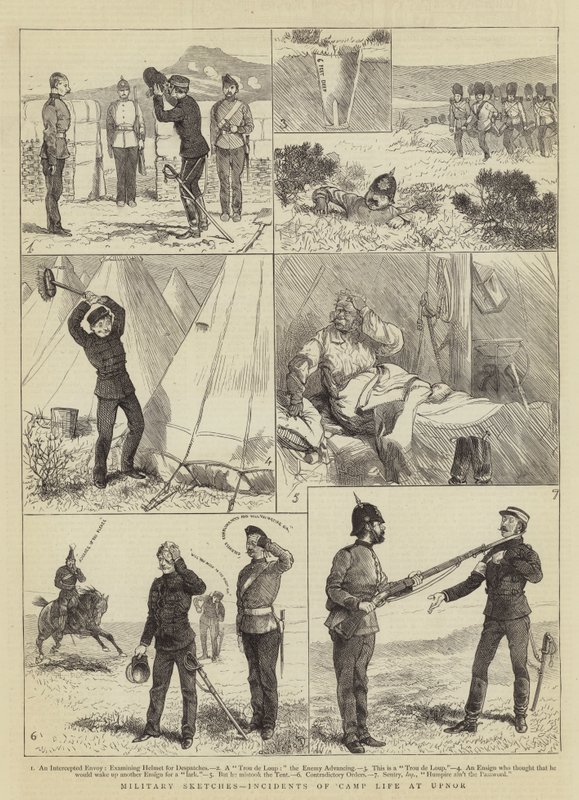 Katonai vázlatok, események a tábori életből Upnorban alkotó: Alfred Chantrey Corbould